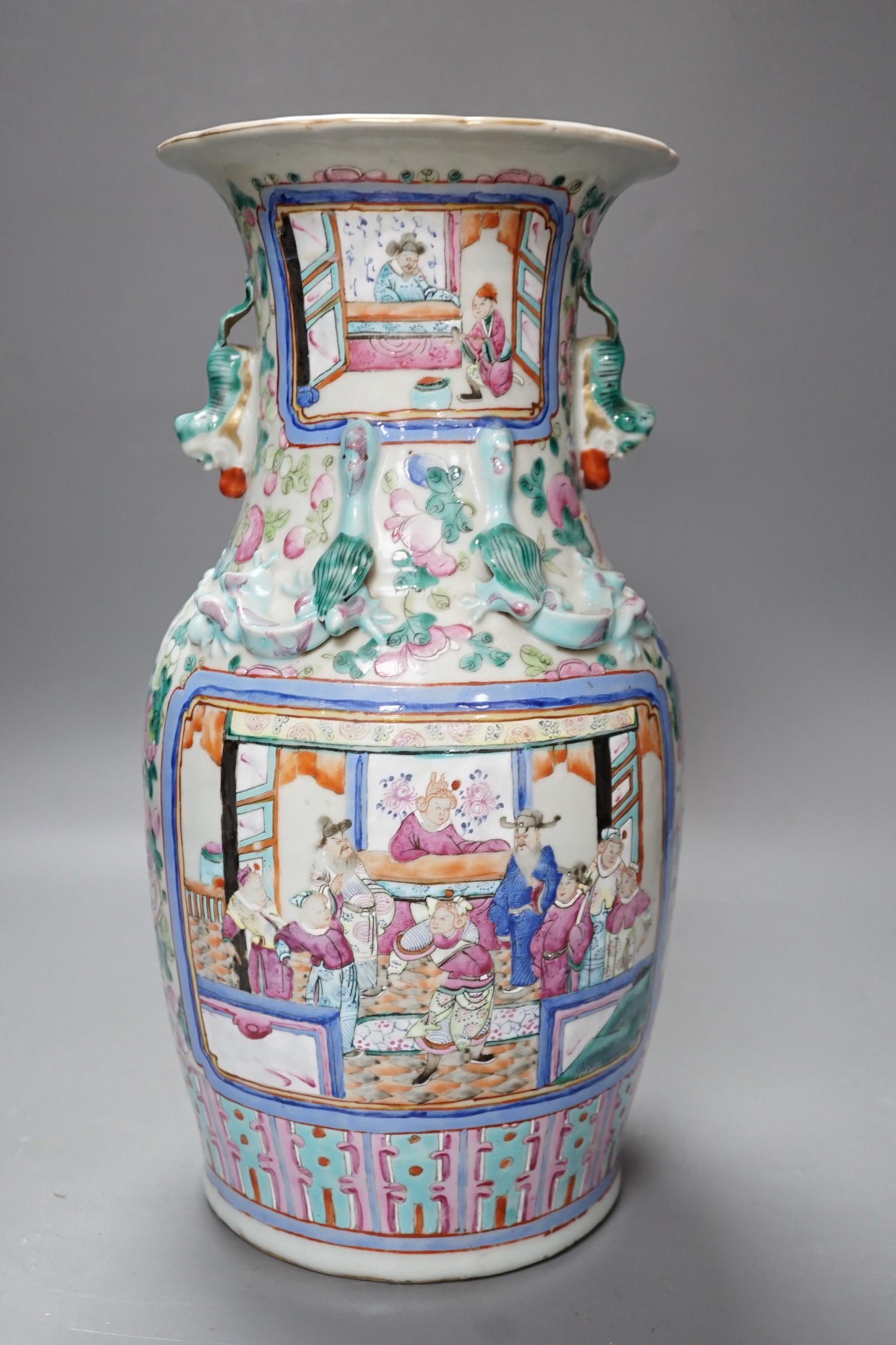 A 19th century Chinese famille rose vase, 36cm tall